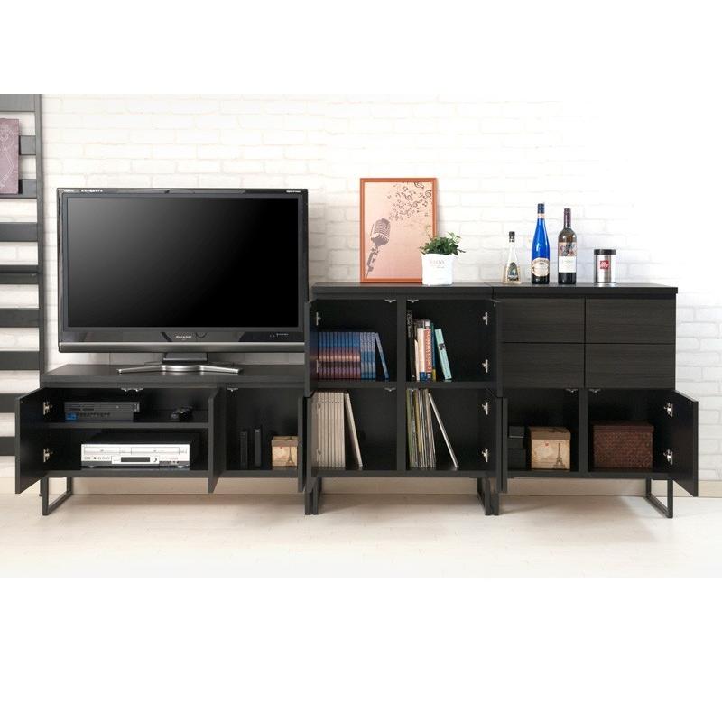テレビ台 ローボード 収納 ブラック 幅141cm 北欧モダン 完成品 日本製