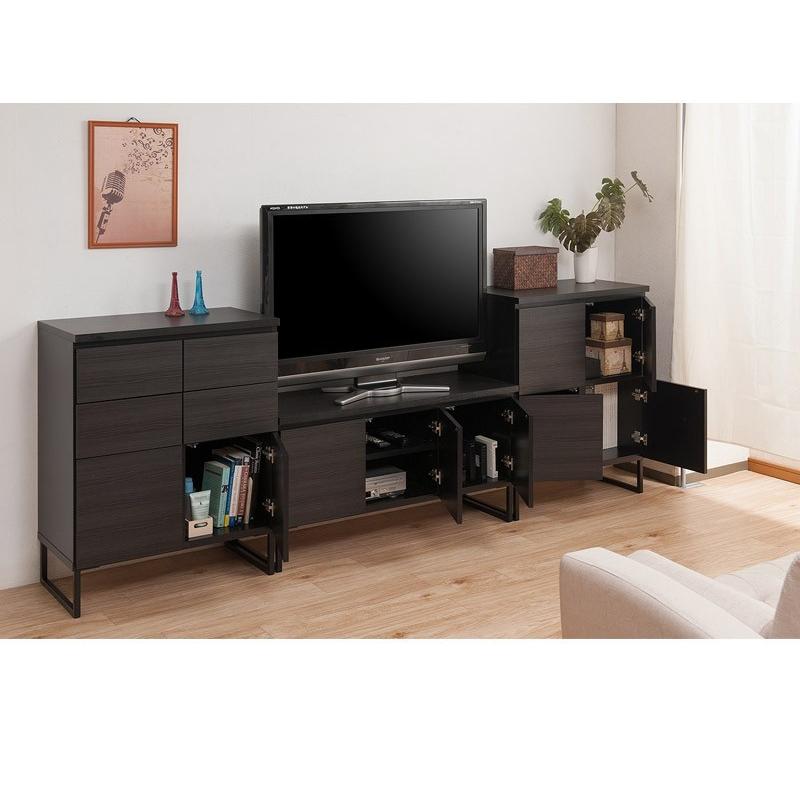 テレビ台 ローボード 収納 ブラック 幅141cm 北欧モダン 完成品 日本製
