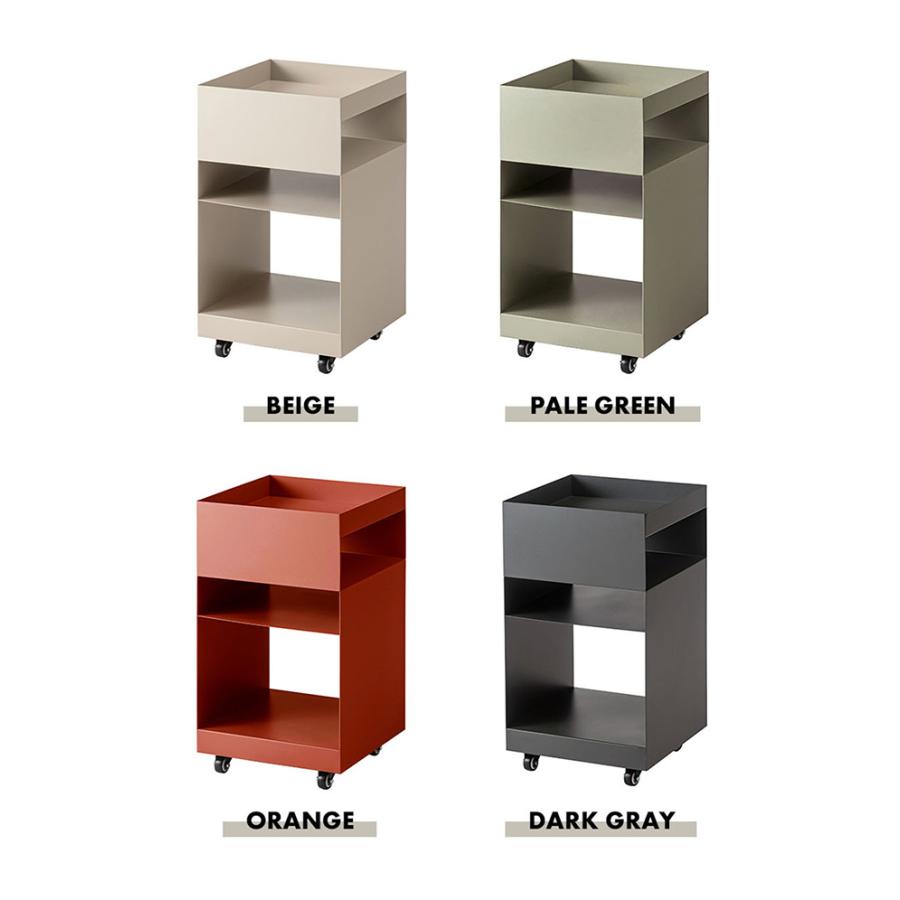 ワゴン キャスター付き 棚付き 収納 モダン アクセント 正方形 レトロ