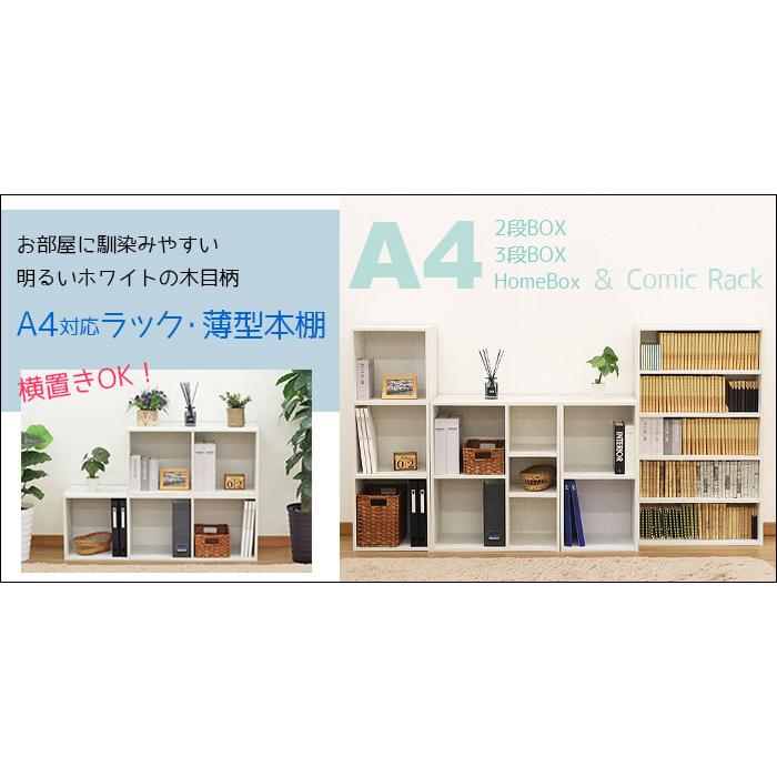 2個セット A4カラーボックス3段 A4ファイル対応 収納棚 幅36cm 奥行