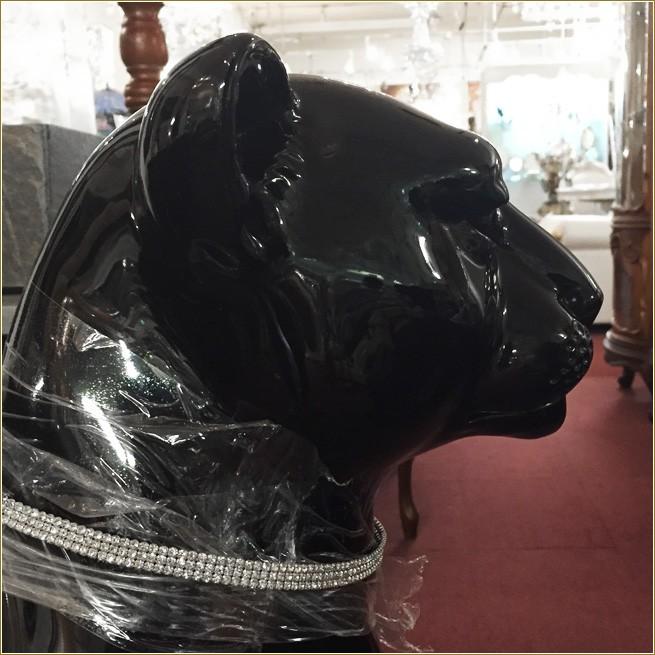 ブラックピューマの置物 イタリア製 ピューマのオブジェ