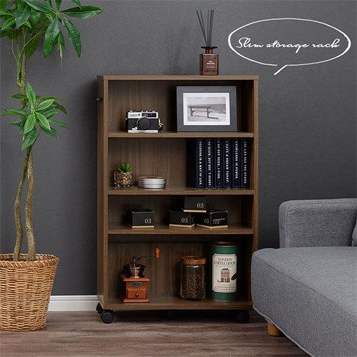 ぼん家具 本棚 カラーボックス 収納棚 コミックラック キャスター付き