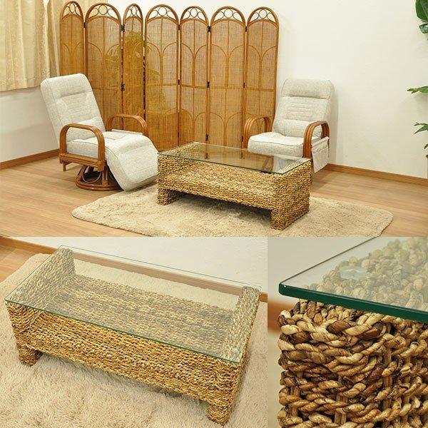 センターテーブル 幅100cm ガラステーブル アジアンテイスト アジアン