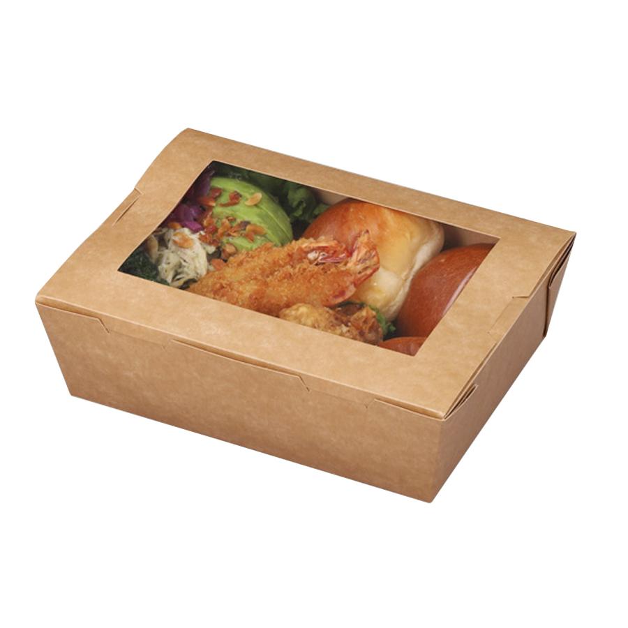 窓付きランチボックス(L) クラフト 入数 : 200 使い捨て 業務用