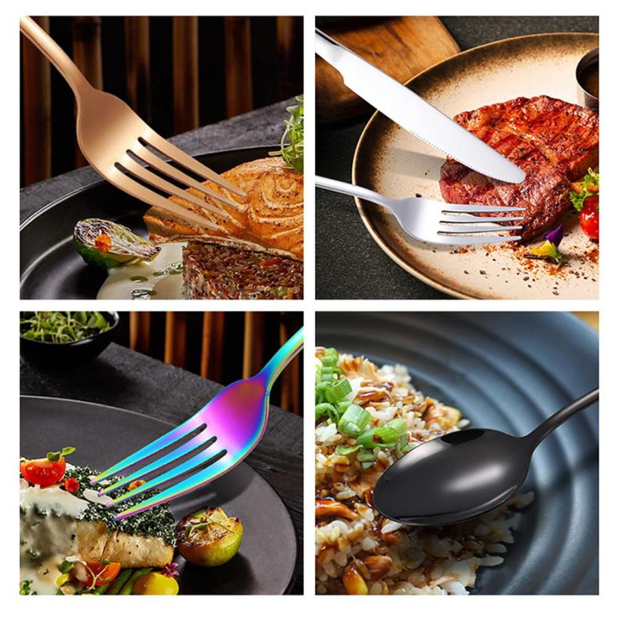 24本セット 6人用 カトラリーセット ステンレス製 スプーン フォーク