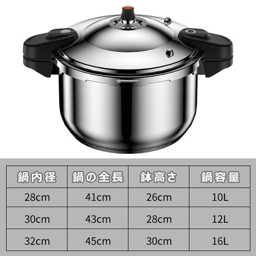 圧力鍋 304ステンレス鋼圧力鍋 10L/12L/16L 圧力なべダブルハンドル