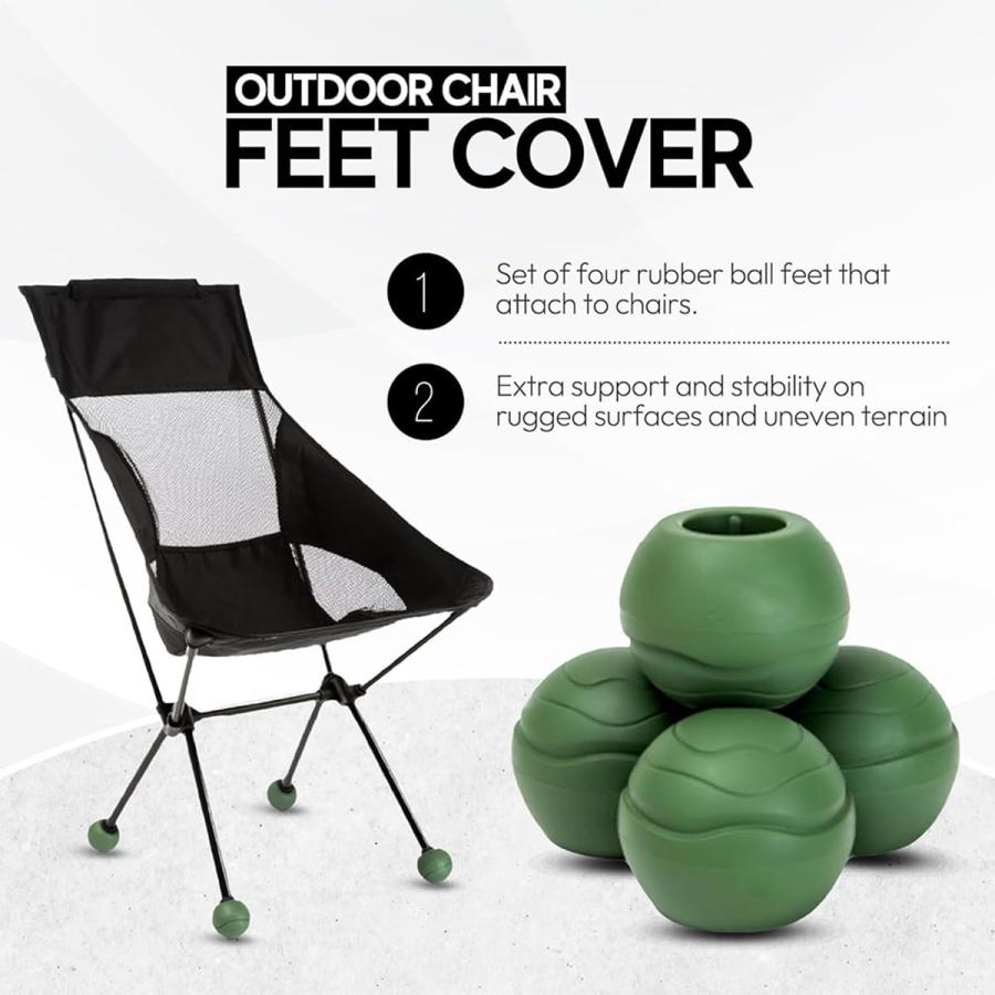 チェア脚カバー 4個セット アウトドア椅子足 ゴムヘリノックス ボール