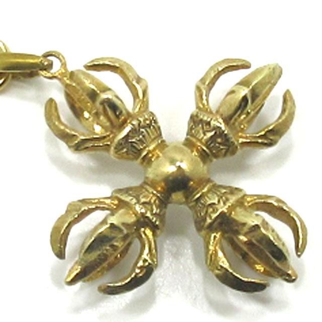 チベット密教 法具 カツマ 羯磨 金剛杵 十字 五鈷杵 キーホルダー