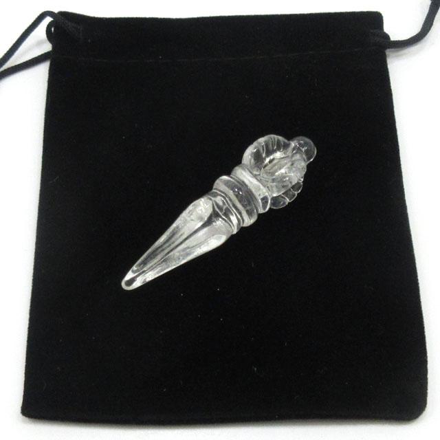 独鈷杵 金剛杭 プルパ 水晶ブルパ 水晶の独鈷杵 仏具 法具 透明水晶