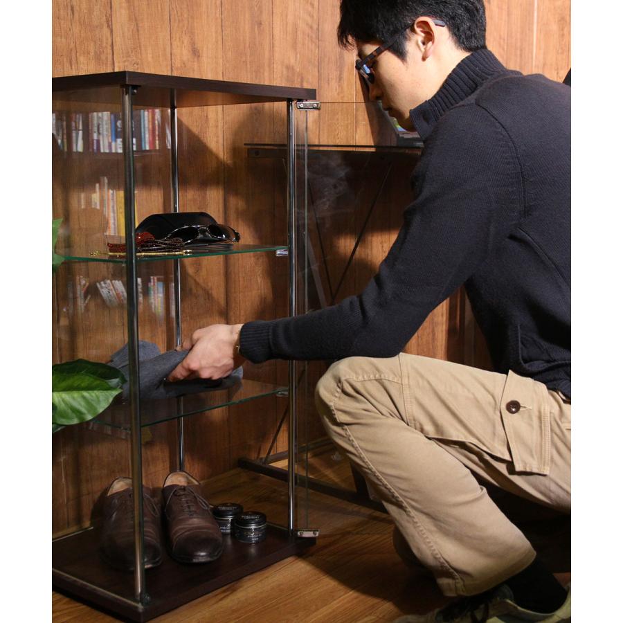 ガラス コレクションケース 3段 ロータイプ 不二貿易 TMG-G130