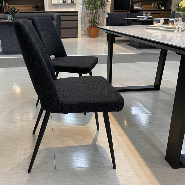 2脚セット チェア ダイニングチェア 松田家具 DC-5 ブラック グレー