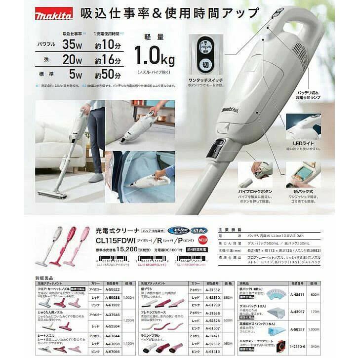 マキタ（makita） 紙パック式 コードレス掃除機【バッテリ内蔵式10.8V