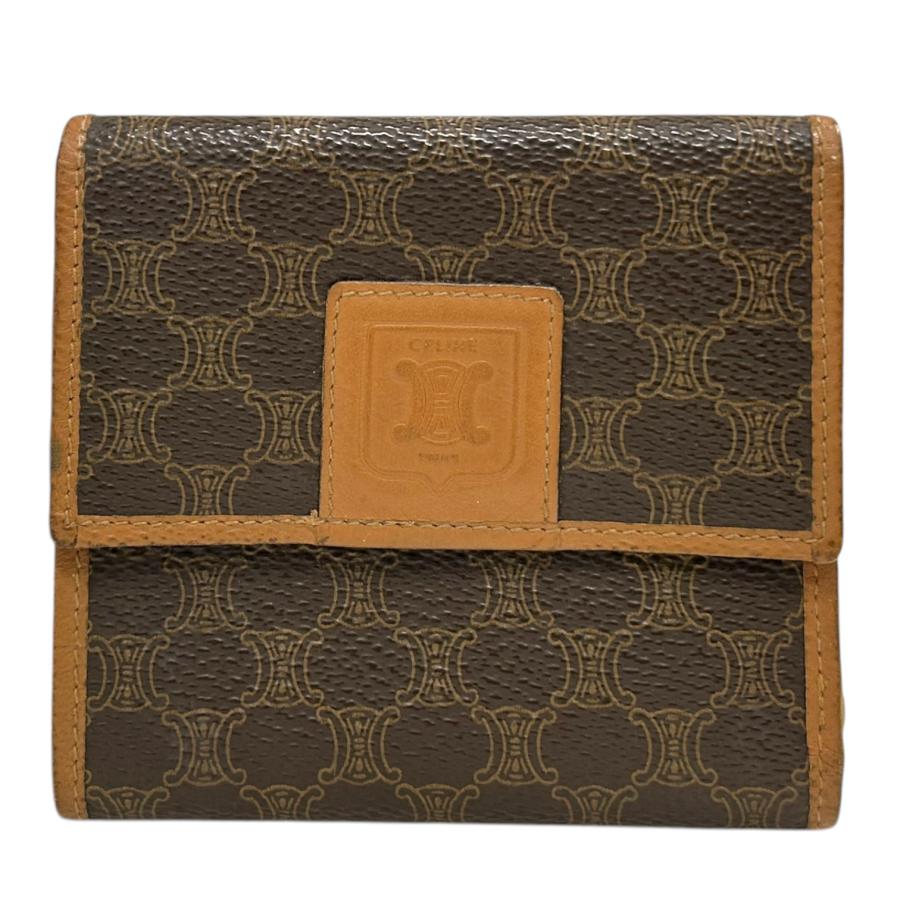 CELINE（セリーヌ） マカダム柄 二つ折り財布 ブラウン系 レディース