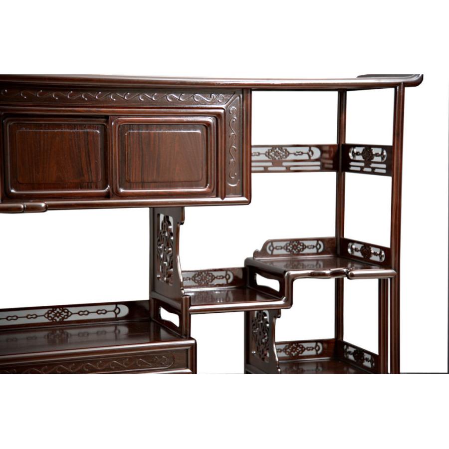 これから仕上品 唐木 飾り棚 紫檀 打越作 中違い3.8尺 高さ115cm 大阪