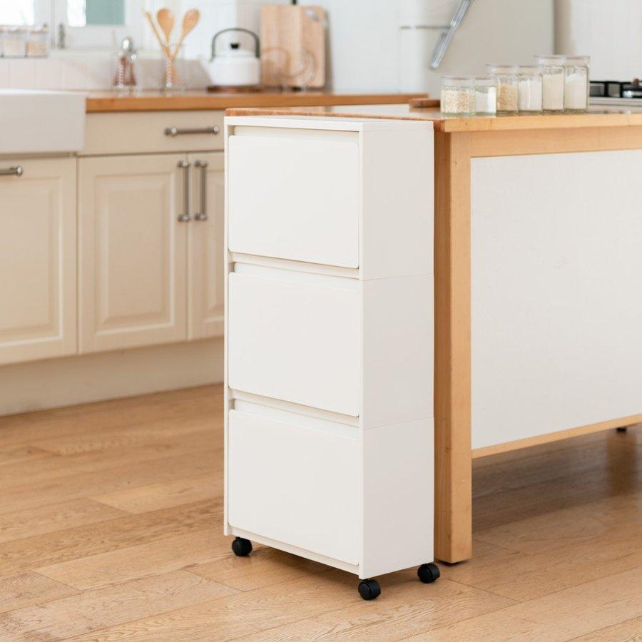 KEYUCA（ケユカ） ゴミ箱 収納ボックス 分別ゴミ箱 ワゴン スリム