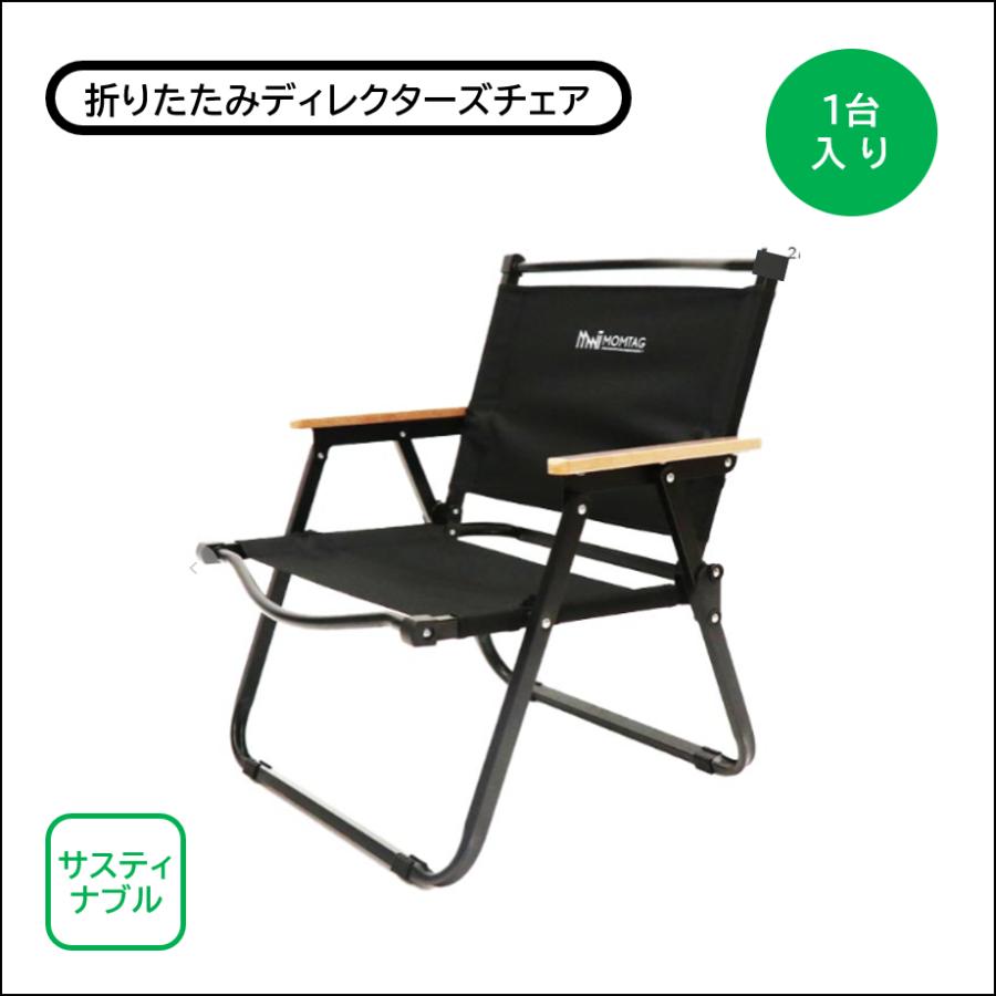 ディレクターズチェア アウトドア 折りたたみ 約550×510×630mmH 鋼