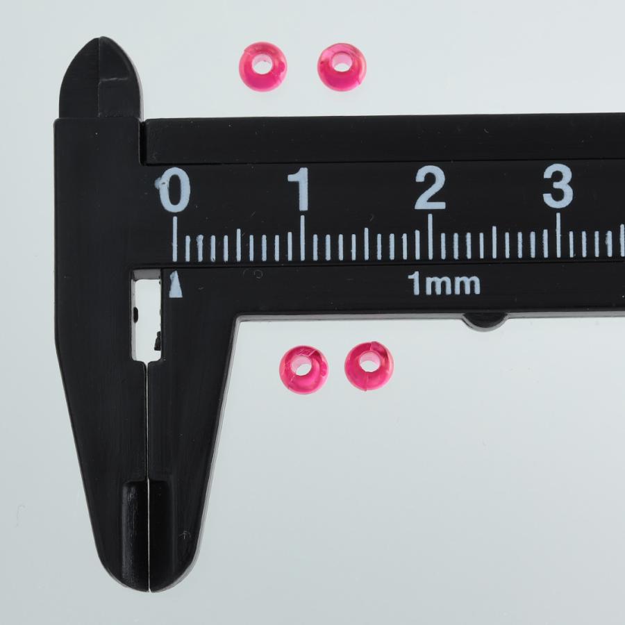 ビーズ 4mm 丸 赤 1000個 レッド 透け感有 両穴 ラウンド ハンドメイド