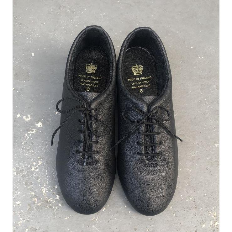 英国製 クラウン ジャズシューズ 皮革シューズ 牛革 ブラック 黒