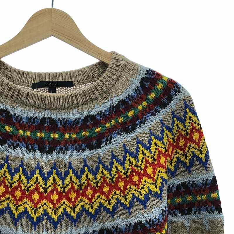 GUCCI（グッチ） | ノルディック クルーネックニット | L | マルチ