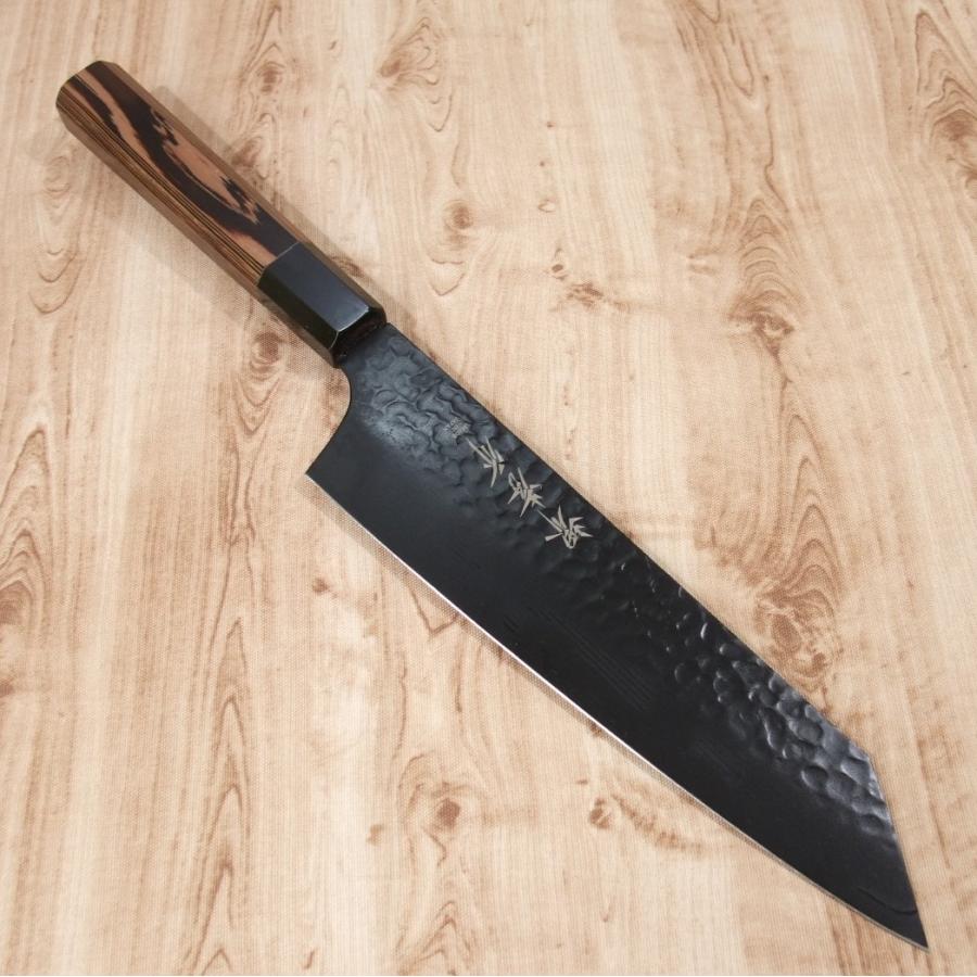 堺孝行 剣型牛刀 包丁 和牛刀 200mm 黒影 V金10号 槌目 フッ素加工