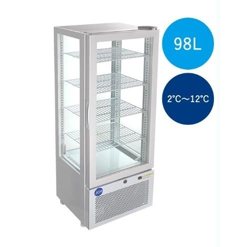 【冷蔵ショーケース】JCM JCMS-98（4面ガラス・片面扉タイプ） JCMオフィシャルショップ / 4面ガラス冷蔵ショーケース（片面扉