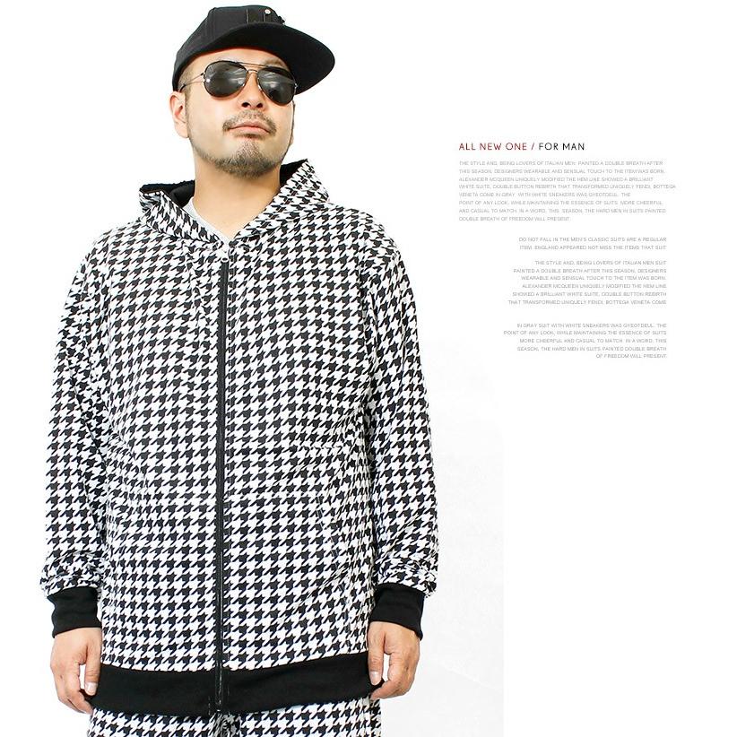 セットアップ メンズ 大きいサイズ ジャージ 上下 千鳥柄 チェック