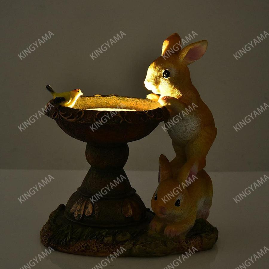 ソーラーライト かわいい ウサギ バニーランプ ソーラー置物 兎