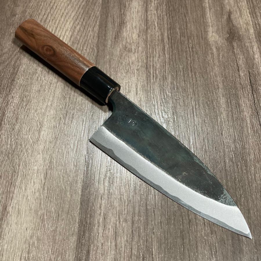 ZAKURI 出刃包丁 150mm 15cm 青紙一号 青一鋼 両刃 黒打仕上げ 土佐打