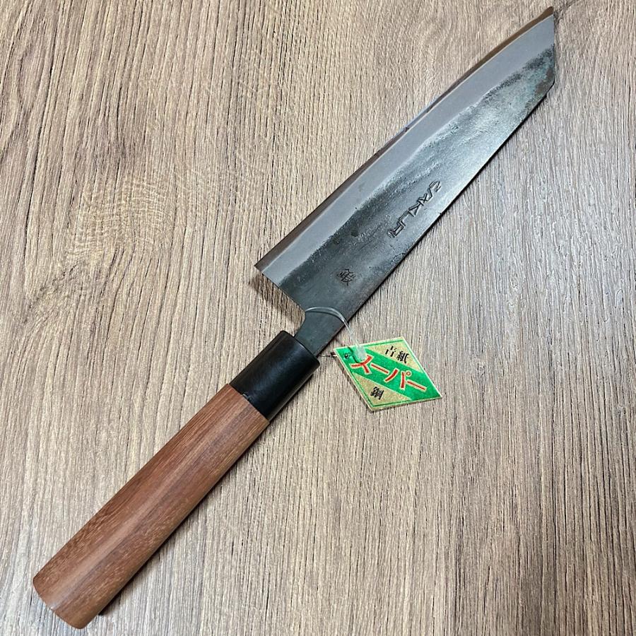 ZAKURI 文化包丁 包丁 180mm 18cm 青紙スーパー 両刃 胡桃柄 黒打