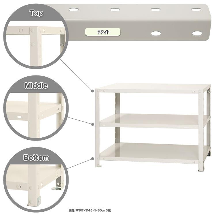 キタジマ スチールラック 幅80 奥行40 高さ60cm 3段 スチール棚 業務用