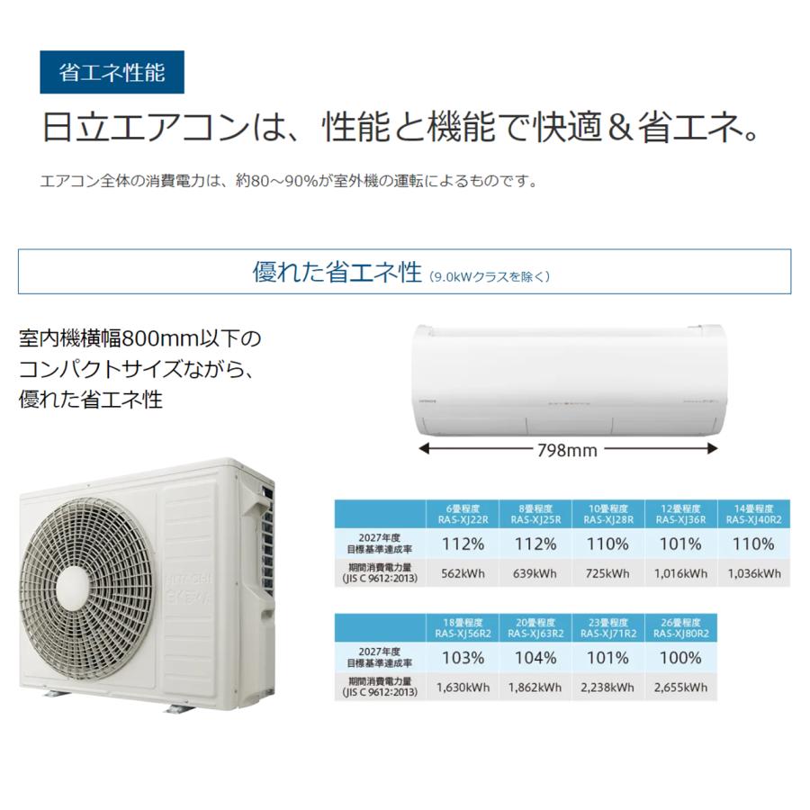 白くまくん 【在庫処分セール！】日立 エアコン 18畳 RASXJ56R2W 2024