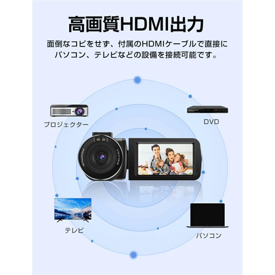 ビデオカメラ 2.7K 3600万画素 32GBカード付き Wifi機能 撮影 録画 DV