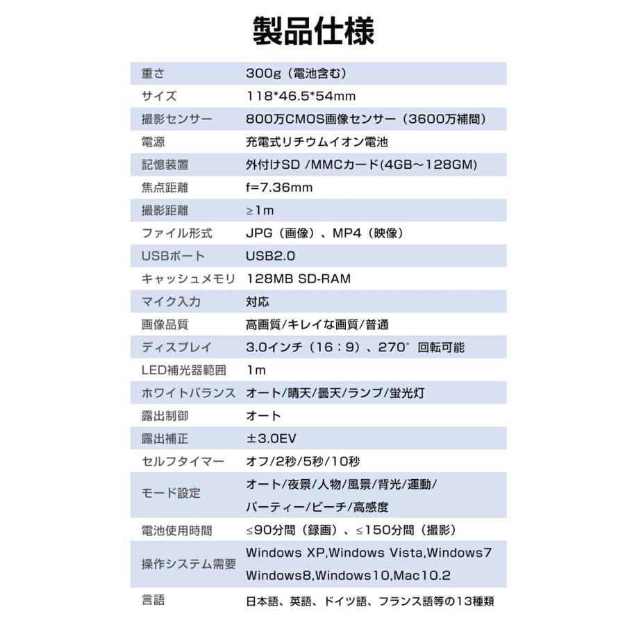 ビデオカメラ 2.7K 3600万画素 32GBカード付き Wifi機能 撮影 録画 DV