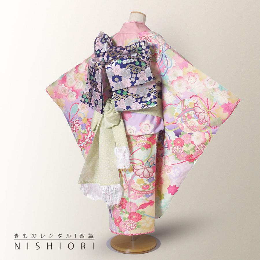 NISHIORI 乙葉 レンタル商品 7歳の七五三 女の子 四つ身 着物 帯 フル