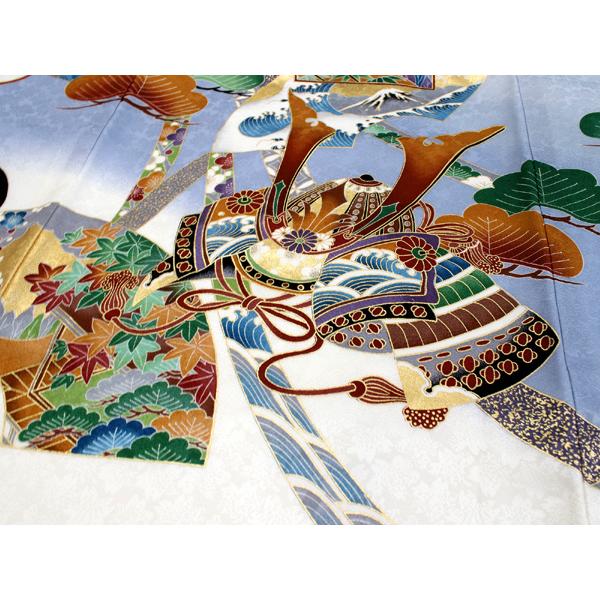 お宮参り 産着 男の子 白 鷹 着物 長襦袢 セット 一つ身 掛着 古典