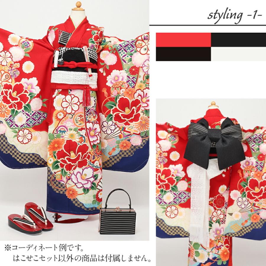 Kisste（キステ） 七五三 7歳 小物 セット 女の子 はこせこ 6点 黒