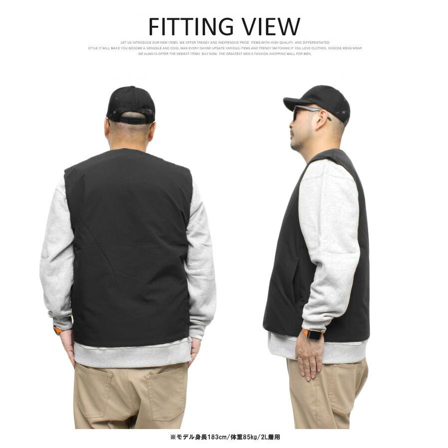 大きいサイズ ゴルフウェア メンズ 中綿 ダウンベスト 撥水加工 防風