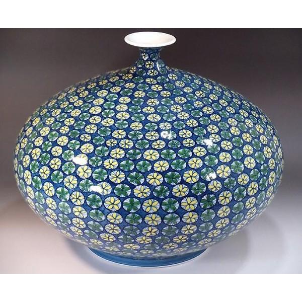 有田焼 色鍋島様式小花文様花瓶｜陶芸作家 藤井錦彩 作 : 有田焼 藤井