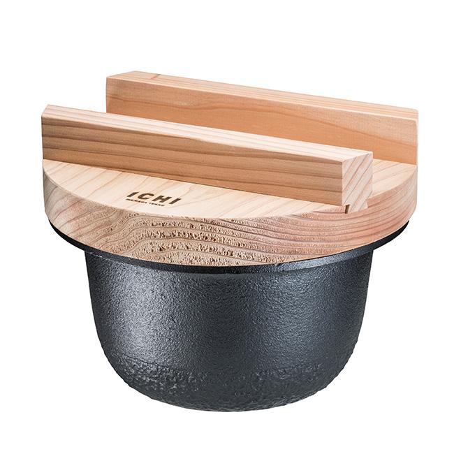 南部鉄器 1CHI TETSUGAMA 鉄釜 IH 2合用(日本製 羽釜 鉄 羽釜ご飯 木
