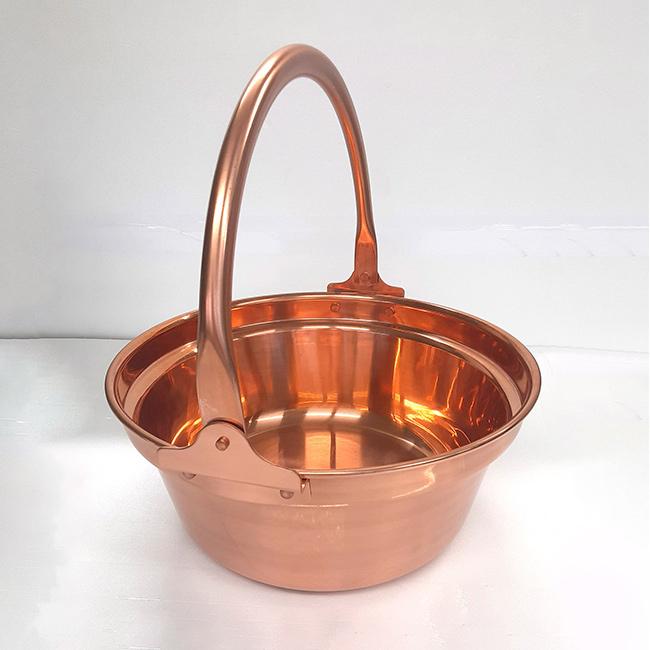 純銅製 山菜鍋 33cm 木蓋付き(燕三条製 銅製 銅鍋 銅製品 純銅 銅 鍋