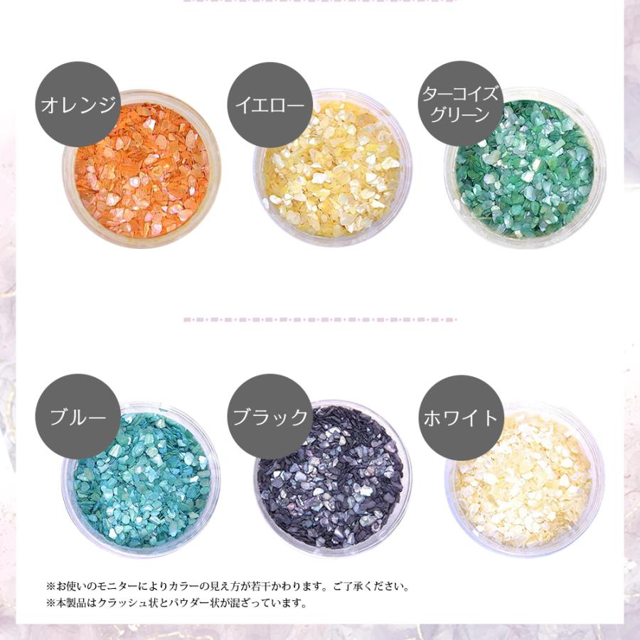 Petitor シェルパウダー クラッシュシェル P12色セット ネイルパーツ