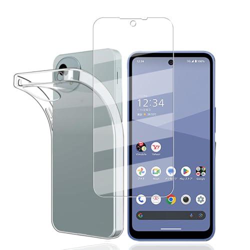 1枚ガラスフィルム+ ケース対応AQUOS wish5 SH-52Fケース クリア 薄型