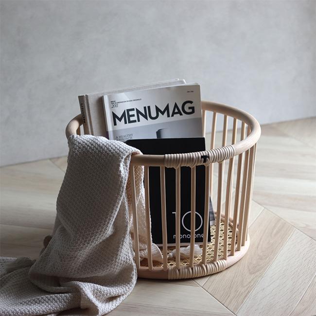 ツルヤ商店 籐バスケット maru S(籐 ラタン カゴ バスケット 収納かご