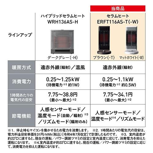 ダイキン 遠赤外線暖房機 セラムヒート ERFT116AS-T : ケーズデンキ