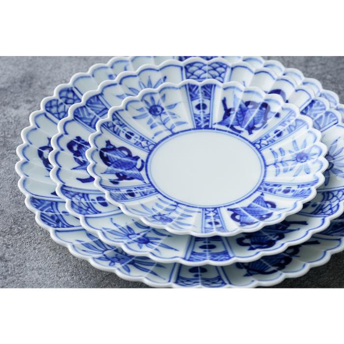 有田HOUEN 有田焼 芙蓉手菊型皿 大 直径約21cm【送料無料】 電子レンジ