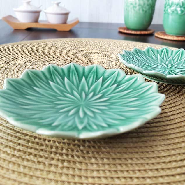 丸皿 小皿 セット 2個1セット グリーン ブレッド＆バタープレート