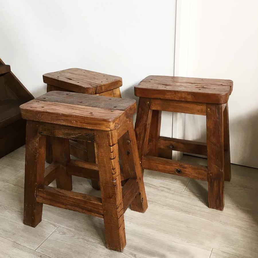 木製 スツール 古木 チェア 椅子 イス いす レトロ 置台 花台