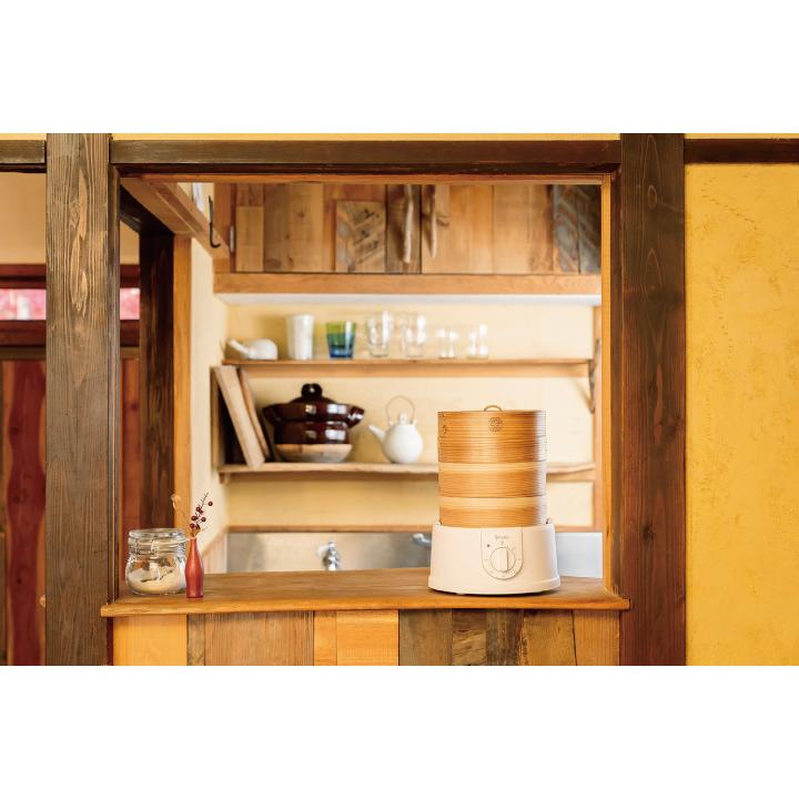 エムケー精工 2年保証 電気せいろ TEGARU=SEIRO EM-185W ホワイト 18cm