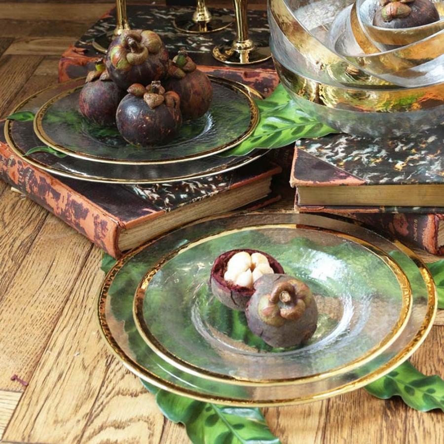 オーボ ゴールド ガラスプレート 220 4枚入 食器 高級感 食卓の彩り