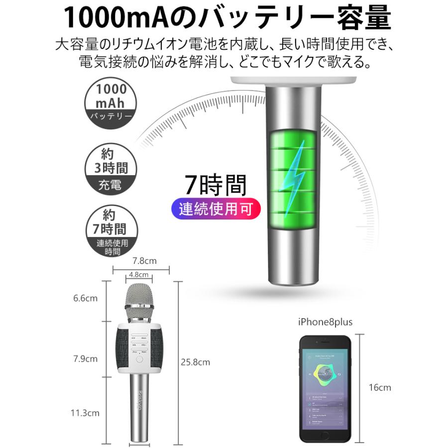 カラオケマイク bluetooth ワイヤレスマイク 家庭用 高音質 スピーカー